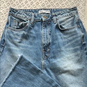 Zara Blue Denim Flared Jeans